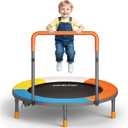 3FT Foldable Trampoline for Kids - 36” Mini Small Trampoline with Handle Bar, Height-Adjustable, Max Load 100LBS, Ideal for Toddler Baby Jumping Mats & Outdoor Workout Adventures