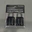 Puroma 2 Pack Combination Lock for Locker 4 Digit Outdoor Waterproof Padlock for School, Gym, Sports, Fence, Toolbox, Gate, Case, Outdoor, Hasp Storage (Black)
