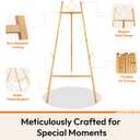 JEAWIWI Gold Easel Stand for Sign, 4-Tier Heavy Duty Metal Display Easels Stand with Adjustable Chain, Floor Easel for Wedding Sign, Painting, Commercial Display