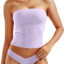YEOREO Ease Women Sexy Long Tube Tops Double Lined Basic Y2K Summer Cute Strapless Fitted Bandeau Going Out Crop Top, XL