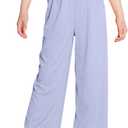 Girls Loose Pants Wide Leg Pants for Girls Beach Palazzo Flowy Lounge High Elastic Summer Trousers Size 5 6 Blue