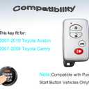 Smart Key Fob for Toyota Camry 2007-2009, YIKEBALOG 4-Button Proximity Remote Control Key Fob for Toyota Avalon 2006-2010 HYQ14AAB 271451-0140 89904-06041