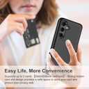 SAMONPOW for Samsung Galaxy S25 Plus Case with Screen Protector + Camera Cover [4-in-1] Galaxy S25 Plus Case Wallet Card Holder Shockproof Phone Case for Samsung Galaxy S25 Plus, Black