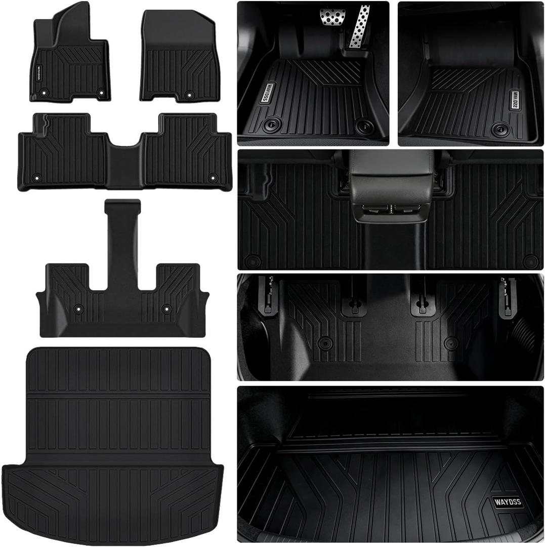 Floor Mats for 2026 Hyundai Palisade Hybrid Accessories, fit SELSEL PremiumLimitedCalligraphy, Cargo Mat Custom TPE All Weather Protection Full Coverage Trunk Liner & Floor Liner for Palisade
