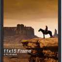 A PLUS MAX 11x15 Picture Frame, Black Engineered Wood Frame for 11 x 15 Inch Picture Poster Photo, Light Weight 11 by 15 Frame with Wood-grain for Wall - 1 Pack/Black/11 x15