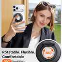 TORRAS 2025 Flagship Magnetic Phone Grip Ring Holder Kickstand [2-Sided Magnetic] [360 Rotation] Fit for MagSafe Accessories for iPhone 17 16 15 14 13 12 11 Samsung, Google, Black