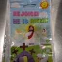 A1DIEE Easter Religious Party Favor Bag - 50Pcs He is Risen Rejoice Goodie Treat Candy Gift Bags Christian Cross Jesus Lives Party Supplies for Spring Easter Bible Sunday School Jesus Birthday Church