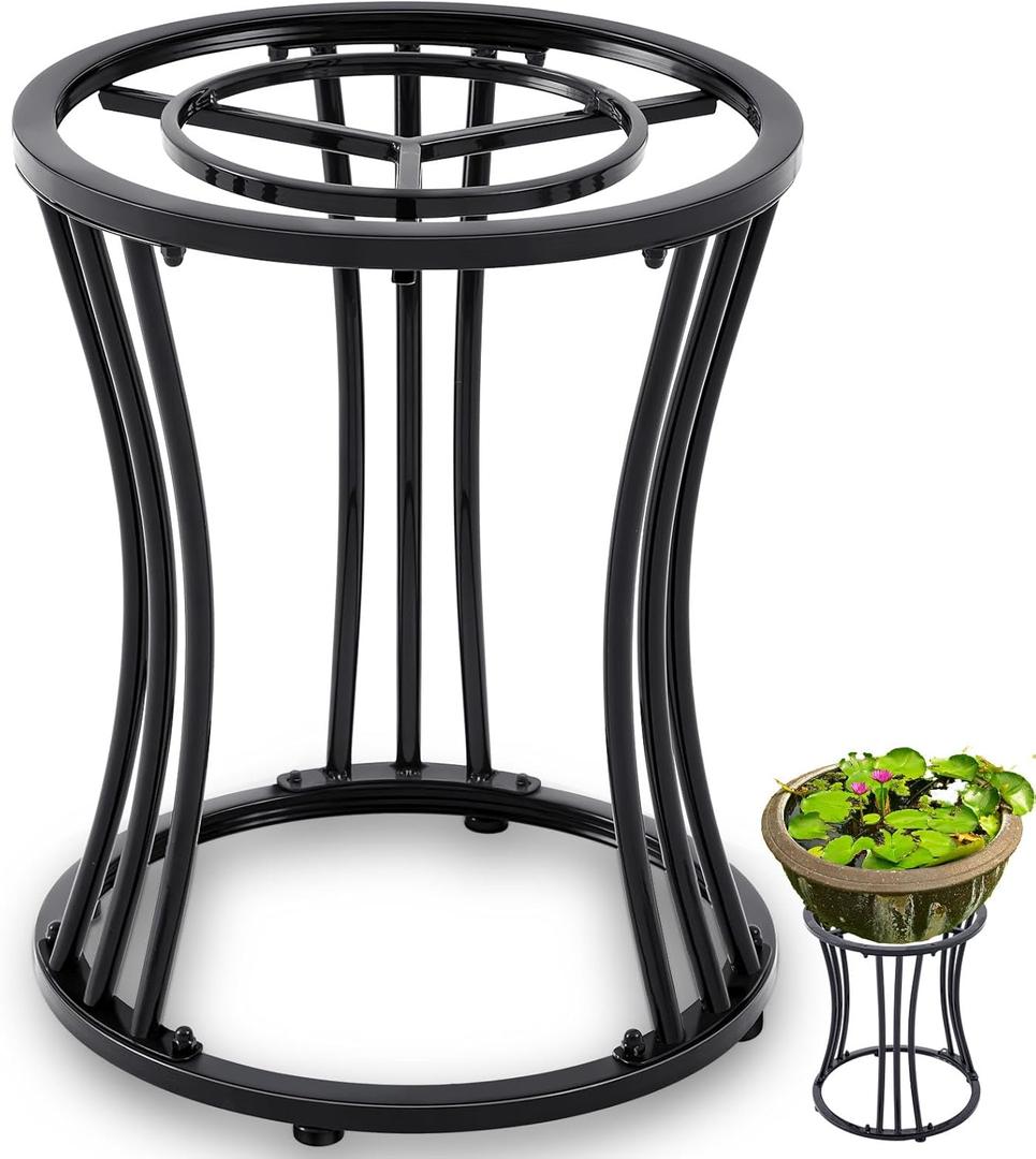 Mini Pond Kit Stand 16 Tall Garden Pond Stand for Indoor Waterfall Holder Garden Rack, Black