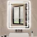 30"x36" LED Bathroom Mirror with Anti-Fog, Backlit & Front Lights, Memory