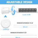 2 Pack Spring Tension Rods 27-38 Inches,5/8" Diameter White Spring Load Adjustable Expandable,Small Short Tension Curtain Rod for Windows,Kitchen,Doorway,Bathroom,Cupboard Bars