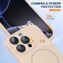 Miracase Magnetic for iPhone 16 Pro Case, [Soft Anti-Scratch Microfiber Lining], Compatible with MagSafe, Liquid Silicone Case Shockproof Drop Protection Phone Case for 16 Pro,Sand