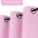 H.VERSAILTEX Blackout Star Curtains for Kids Room Boys Girls Twinkle Silver Stars Thermal Insulated Cute Thick Soft Curtain Drapes, Grommet Top, 1 Panel, 40" W x 63" L, Pink
