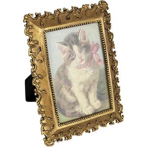 Vintage Picture Frame 3.5x5 Gold Metal Natural Flower Vines with Real Glass, Vintage Metal Photo Frame for Tabletop Desktop Ornate Vintage Picture Frame Home Decor Gift