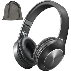 Rydohi Bluetooth Headphones Over Ear, 68H Playtime and 3 EQ Music Modes Wireless Headphones with Microphone/Deep Bass, HiFi Stereo Foldable Lightweight Headset for PC Home Travel Office Black