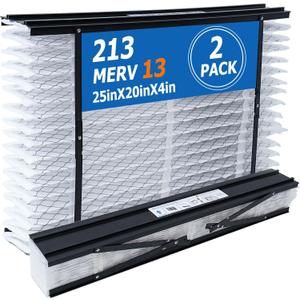 213 Replacement Filter Compatible with AprilAire Whole House Air Purifier 1210, 1620, 2210, 2216, 3210, 4200 Furnace Air Purifier, MERV 13 Filters, Size: 20x25x4, 2 Pack
