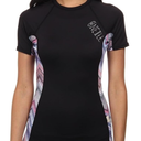 Women's Standard Black Side Print Rashguard, Size S