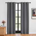 NICETOWN Blackout Window Curtains 80 inch Long, 2 Panels, 34 inch, Grey, Grommet Top Room Darkening Thermal Insulated Solid Vertical Drapes for Bedroom/Kid Room