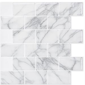 Art3d 10-Sheets Peel and Stick Backsplash Tile for Kitchen (12"x12", Grey Marble) (A17053P10)