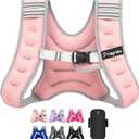 Fragraim Weighted Vest for Women Men - 8lb/10lb/12lb/16lb/22lb/25lb/30lb Weight Vest with Reflective Stripe, Detachable Phone Pouch, Ideal for Walking, Strength Training, Running, Workout, Cardio (Pink)