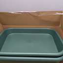 Extra Large Litter Box with High Sides 23.23" Lx16.54 Wx4.33 H, ABS Low Entry Senior Litter Pen Jumbo Pet Safe Litter Boxes Tray for Kittens to Senior Cat, Elderly and Fat Cat (Green)