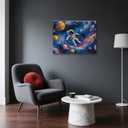 Lovira Astronaut Outer Space Wall Art Cool Galaxy Canvas Wall Decor Starry Sky Pictures Prints Painting Poster Framed Artwork Decorations for Bathroom Bedroom Kids Boys Girls Room 16"x12"
