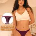 BAMBOO COOL Women's Thongs Seamless Moisture-Wicking Breathable Underwear High Stretchy Mid Waisted Panties Tagless 6 Pack (S)