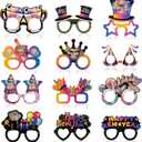 Konsait 2026 New Years Glasses for KIDS, 12Pcs Colorful Happy New Year Party Glasses, New Years Supplies & Decorations