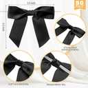 Zopeal Plastic Reusable Champagne Flute Glasses 6 oz and 50 Pcs Bow Set Acrylic Wedding Toasting Goblet 3.5" Bow Unbreakable Wine Cup for Bachelorette Bridal Shower Party(Gold and Black)