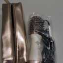 Travel Blow Dryer Brush in one, Dual Voltage 110V-240V Mini Hot Air Brush, Hair Trends Nano Titanium 2 Inch One Step Hair Dryer and Styler Volumizer Oval Shape (50 mm, White & Rose Gold)