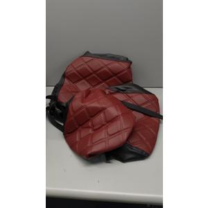 NOKINS 3 PCS Golf Cart Seat Covers Kit, Front and Rear Seat Covers Fits Club Car Precedent Standard Seat Cushion, Club Car Vinyl Seat Covers Accessories, No Staples Burgundy