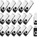 USB Flash Drive 16GB 20 Pack, USB 2.0 Flash Drives Thumb Drive Swivel Memory Stick Jump Drive Pen Drive Zip Drive Black