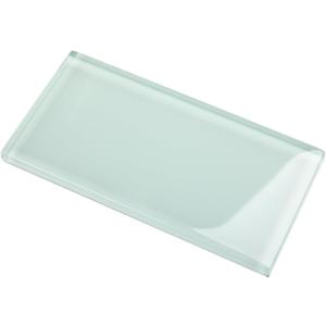 Lovdeco Peel and Stick Glass Subway Tile, 3 x 6 Inch, 5 Sq Ft, Light Green Glass for Bathroom Kitchen Backsplash Wall, 40-Pack