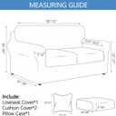 Stretch Printed Sofa Cover Couch Covers, 4-Piece Loveseat Slipcovers with 2 Separate Cushion Cover & 1 Pillow Case, Washable Spandex Furniture Protector for Living Room (Loveseat, Butterfly)