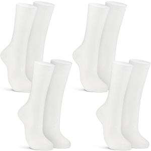 Croloose 4 Pairs Silk Liner Socks Ultra-lightweight Hiking Liners Calf Sweat Absorption Socks for Adult(White, XL)