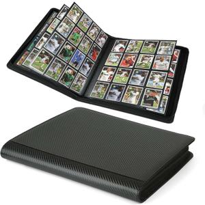 Premium Ringless Trading Card Binder - 1024 Capacity, 16 Side-Loading Pockets per Page, Archival Quality Protection & Anti-Slip Spine for TCG, MTG, Sports Cards (Black II)