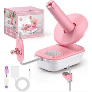 Electric Yarn Winder for Crocheting High Speed, Upgrade Three Gears Adjustable 4-10oz Large Capacity Automatic Yarn Ball Winder, Yarn Spinner, The Helper for Knitting Enthusiast,Pink