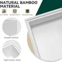 Lixple Bamboo Drawer Organizer, Extra Large Silverware Organizer for Kitchen Drawer, Stackable Utensil Organizer, 2 Pcs Toilet Tank Topper Tray, Wooden Toilet Paper Basket (White, 17 X 6 X 2 Inch)