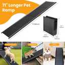 Dog Ramp for Car, 71''x 17'' Pet Ramp for Large Dogs with Anti-Slip Surface, Extra Long Dog Ramps Up to 250LBS for Truck SUV Van Stairs, Folding Car Ramp for Dogs to Get on Bed Couch