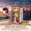 Book Nook Kit, DIY Miniature House Dollhouse Crafts Kit for Adults and Teens, The Statue of Liberty New York Cityline 3D Wooden Puzzle Booknook Build Bookshelf Decor GiftsLiberty's Legacy