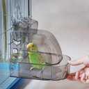 Bird Bath Cage, Cleaning Pet Supplies Cockatiel Bird Clear Bathtub with Bottom Drawer for Little Bird Parrots Spacious Parakeets Portable Shower for Most Birdcage