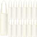 Hoolerry 12 Pcs Canvas Wine Tote Bags with Handle 12 Inch Reusable Sublimation Blank Wine Bottle Gift Tote Bag Washable Purse Carrier for Champagne Liquor Beverage Weddings Holiday Birthdays Party