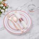 700 Piece Rose Gold Plastic Dinnerware Set for 100 Guests