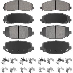 Front & Rear Semi-Metal Brake Pads Set for Chrysler Town & Country 2012-2016, for Dodge Grand Caravan 2012-2020, Journey 2012-2020, for Routan 2012 & 2014 (Only fit with Dual Piston Front Caliper)