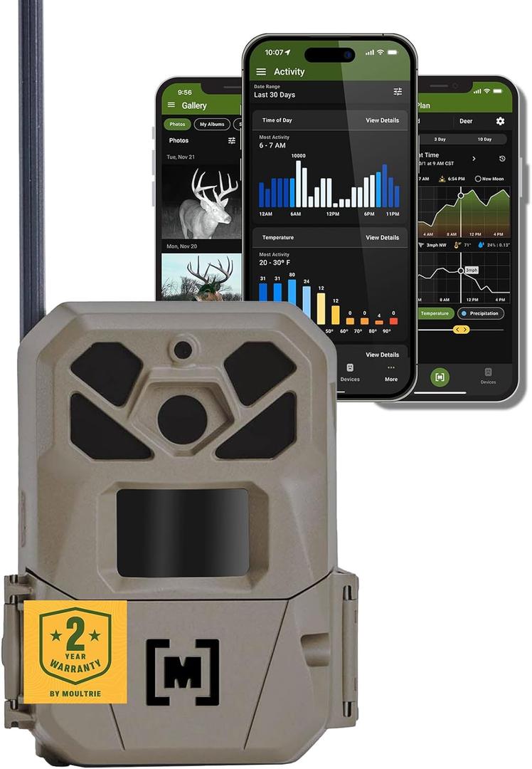 Moultrie Edge 3 PRO Cellular Trail Camera - 50MP Image Sensor - 1440p QHD Video with Audio - AI Buck Detection - GPS - 0.3s Trigger - No-Glow Flash