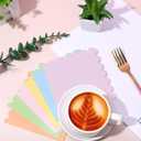 Whaline 300Pcs Pastel Rainbow Cocktail Napkin Macaron Color Scalloped Paper Napkin 6 Colors Disposable Party Dinner Napkin for Wedding Baby Shower Birthday Party Supplies Table Decor