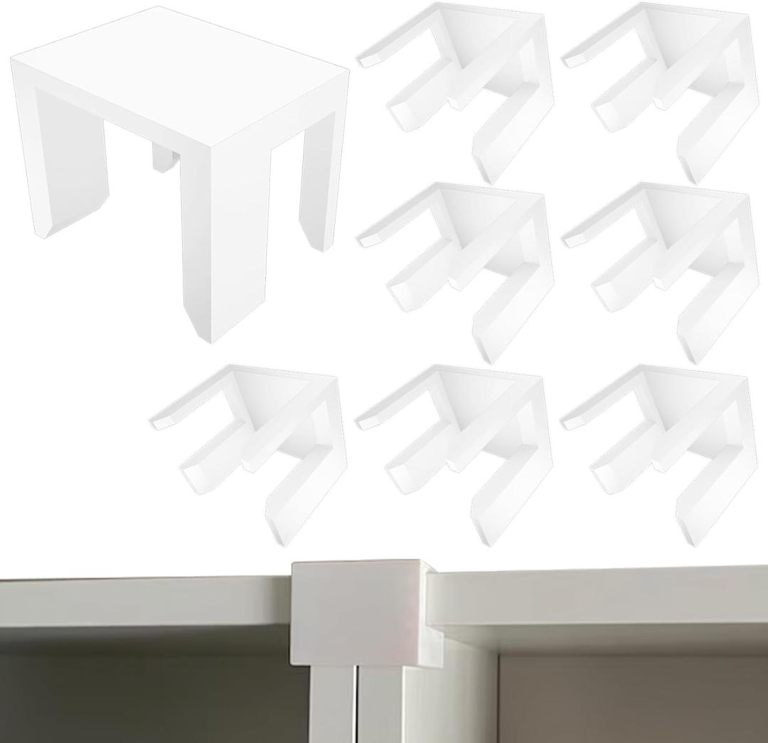 8 Pcs White Bookcase Connector Compatible with IKEA Billy Bookshelf, for Keeping The Bookshelf Tidy, Bookshelf Aligner Shelf Straightener, Bookshelf Top Aligner, Bookshelf Alignment Clip