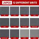 24 Pcs Sanding Sponge 120 Grit, Washable & Reusable Sanding Blocks for Wood, Metal, Drywall, Glazing, Wet Dry Sandpaper for Smooth Finishing