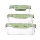 Food Containers Set with Lids Airtight - Plastic Lunch Bento Boxes - Meal Prep Containers, Microwave, Dishwasher, and Freezer Safe (Green)