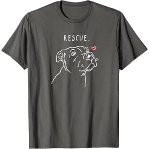 Rescue Dog, Pitbull Drawing, Rescue Mom, Adopt Don't Shop T-Shirt (Small)