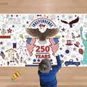 5 x OHOME 4th of July Giant Coloring Poster/Tablecloth - 250th Anniversary Decorations | Kids Gifts Crafts Games Toys Activities Party Decor for Classroom School | 250th Anniversary Merchandise